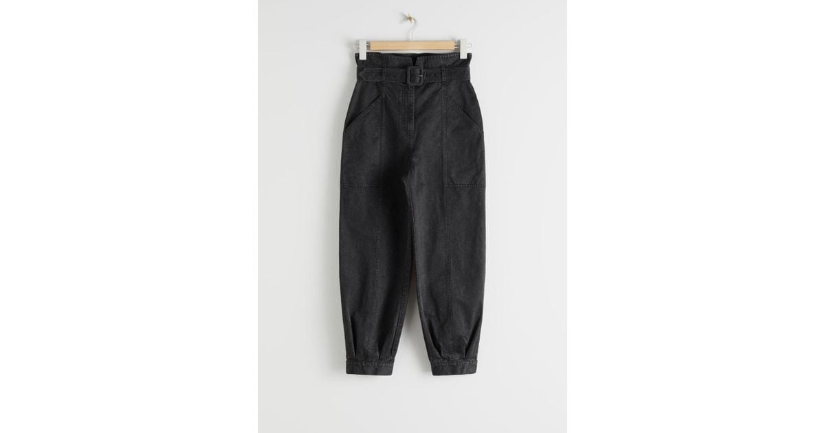 high waisted cotton trousers
