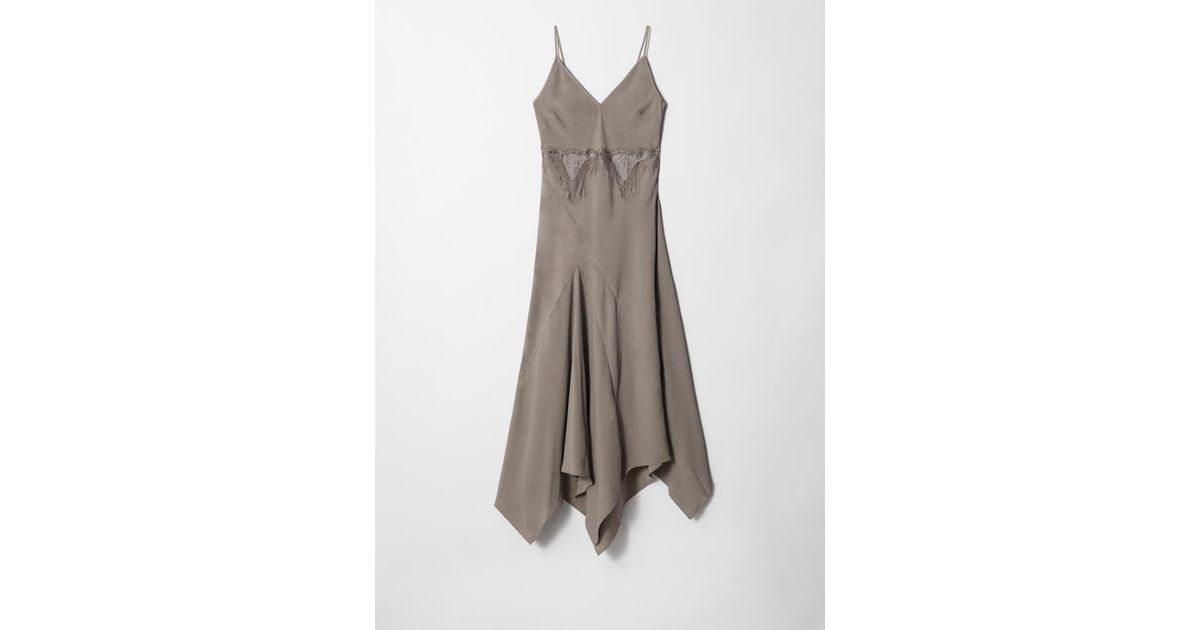 & Other Stories Asymmetrical Satin Slip Midi Dress in Natural | Lyst & Other Stories Asymmetrical Satin Slip Midi Dress in Natural | Lyst