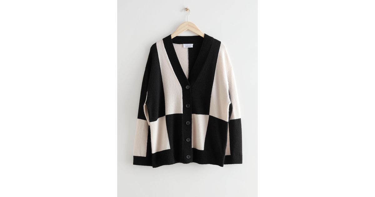 u0026 Other Stories Oversized Colour Block Cardigan in Black | Lyst Australia