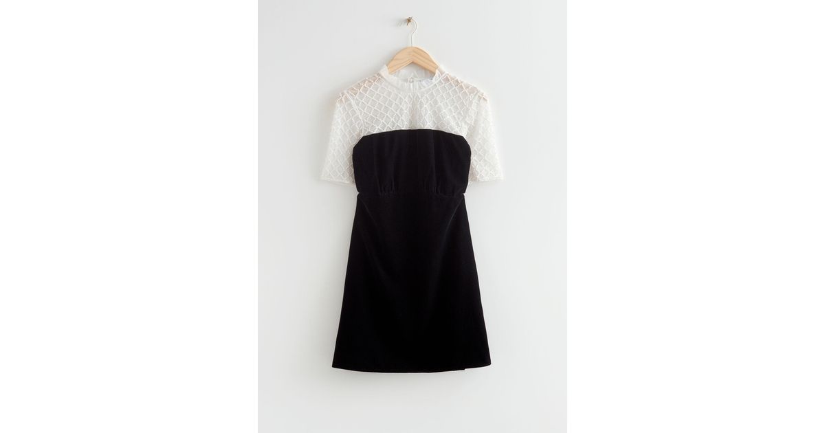 u0026 Other Stories Velvet And Pearl Embellished Mini Dress in Black | Lyst  Australia
