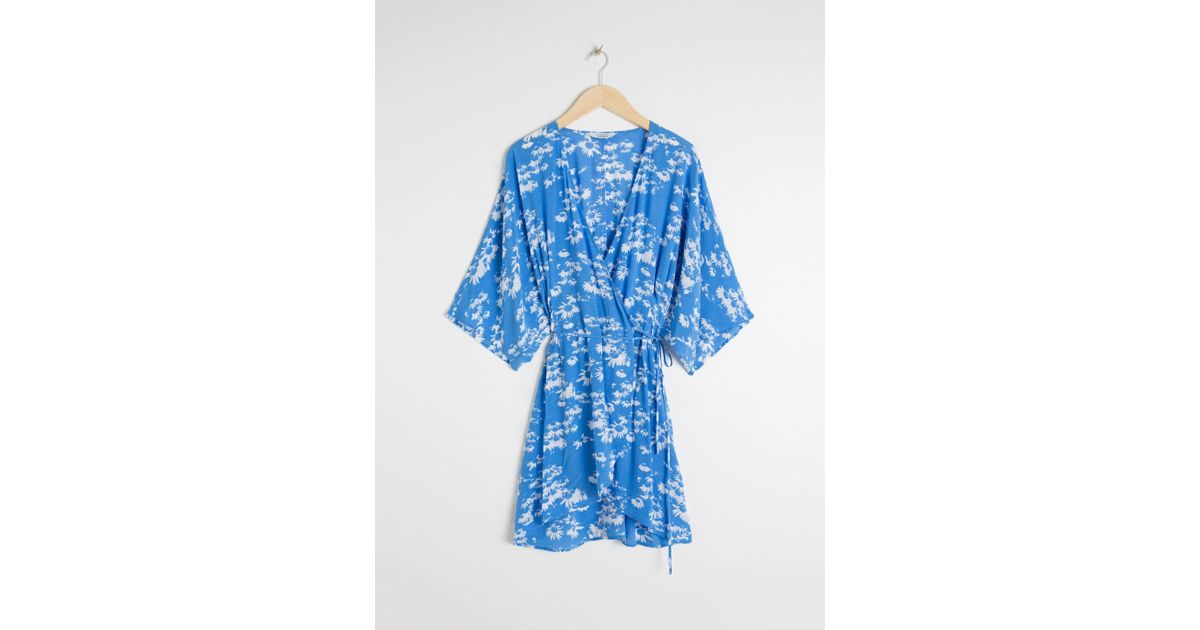 billowy wrap mini dress