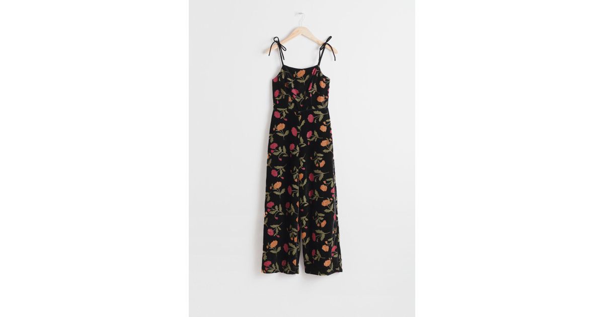 floral velvet jumpsuit