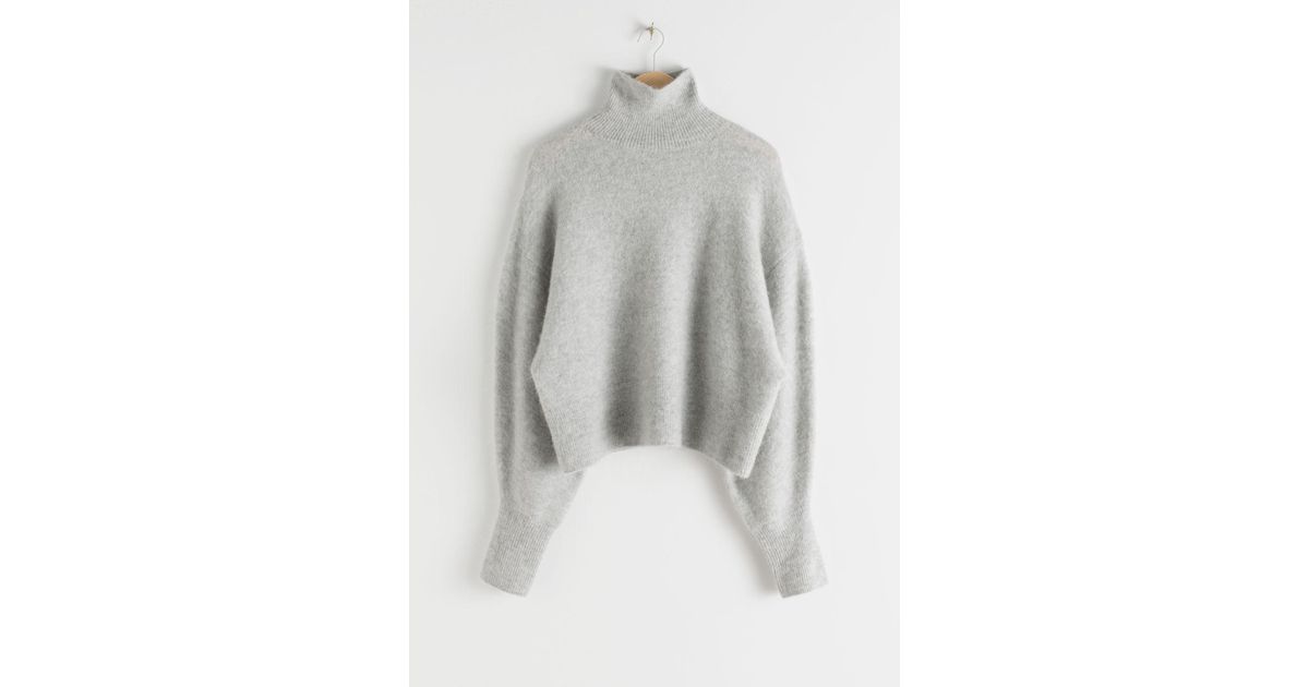 & Other Stories Soft Wool Blend Turtleneck Sweater in Grey (Gray) - Lyst