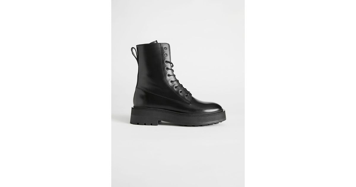 Lace up leather boots hotsell other stories