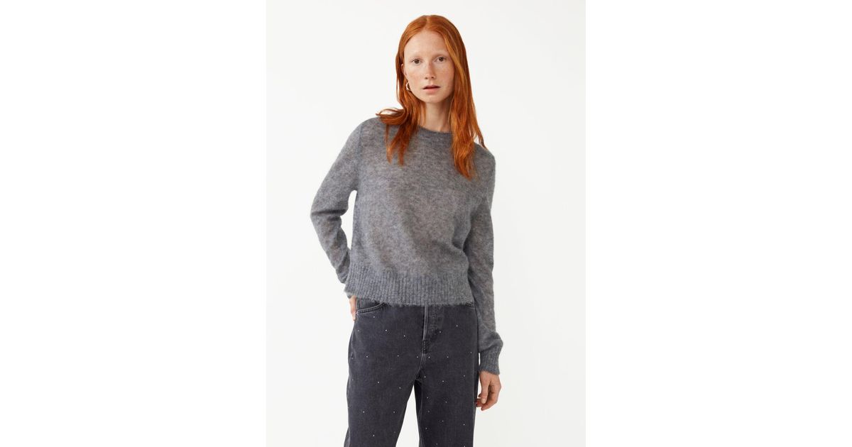 & Other Stories Knitted Mohair Sweater in Gray | Lyst