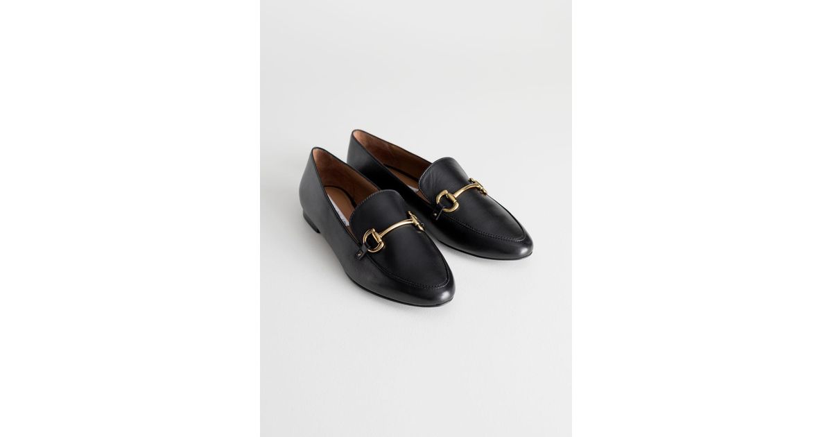 & Other Stories Leather Equestrian Buckle Loafers in Black Lyst UK