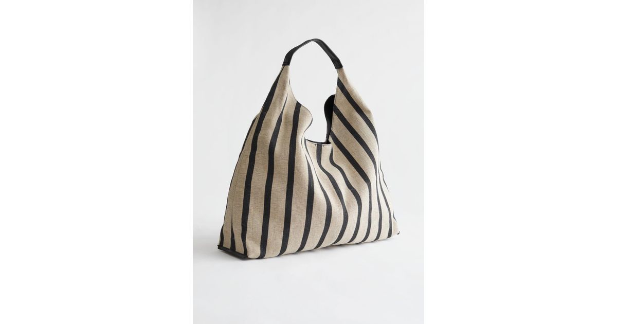 & Other Stories Striped Jute Blend Triangle Bag in Natural | Lyst