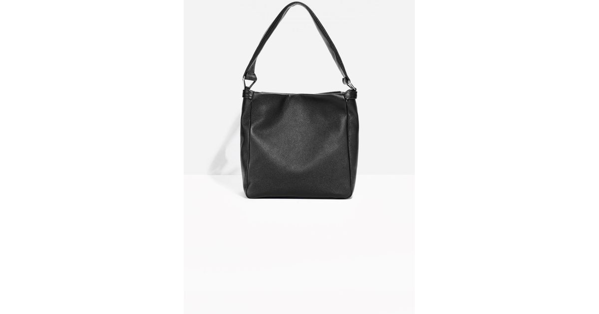Lyst Other Stories Leather Hobo Bag In Black