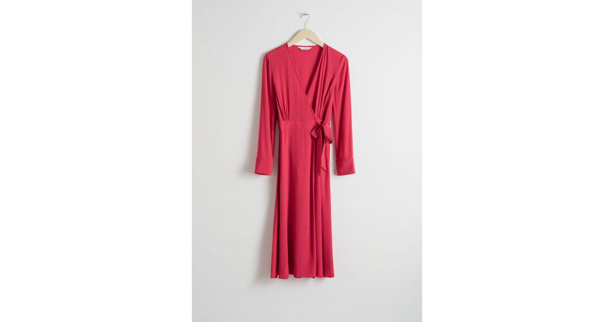 Other stories red wrap dress Clearance