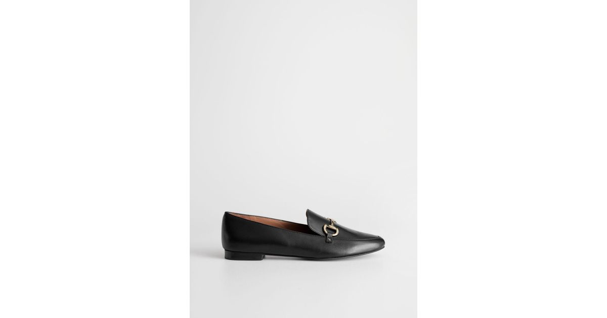 & other stories lace up chunky sole loafers in black