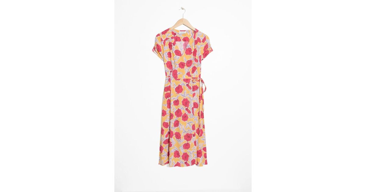 and other stories floral wrap dress