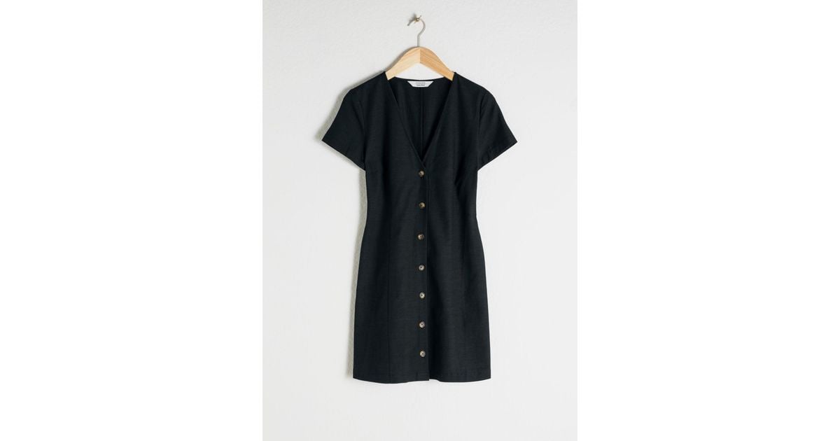 hourglass cotton blend mini dress