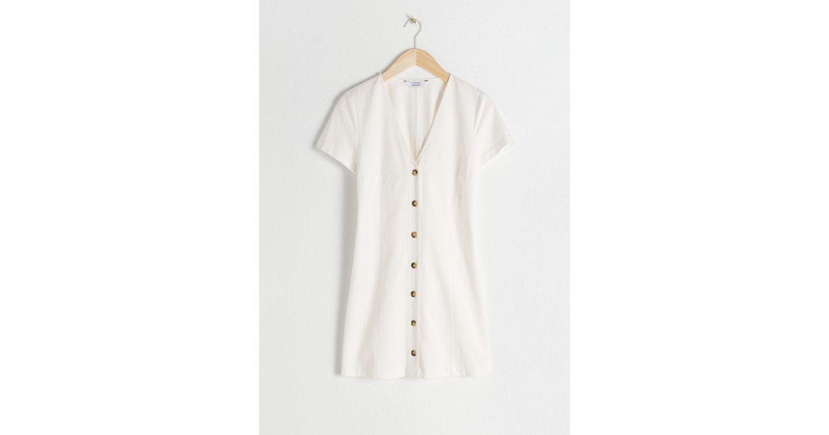 hourglass cotton blend mini dress