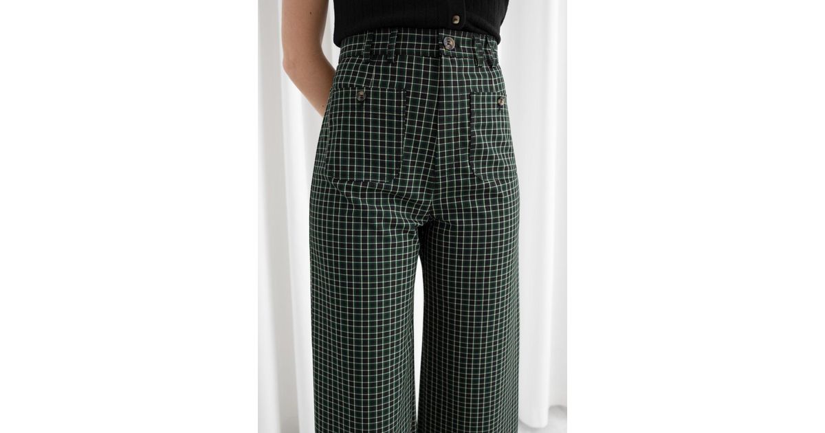 Kick Flare Plaid Trousers 