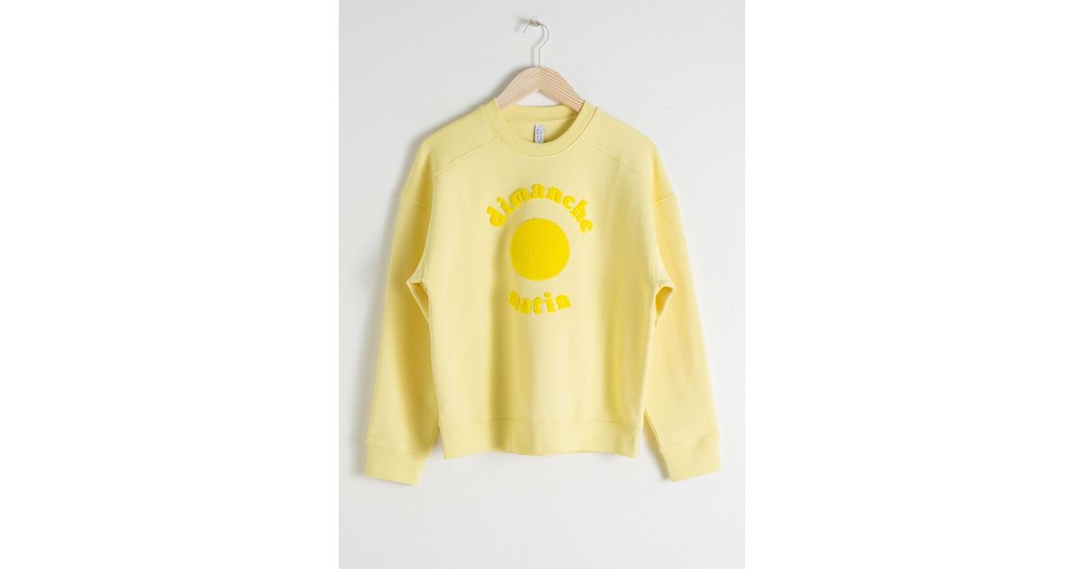 & Other Stories Dimanche Matin Cotton Pullover in Yellow - Lyst