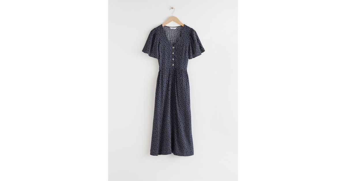 Stories Flutter Sleeve Midi Dress 