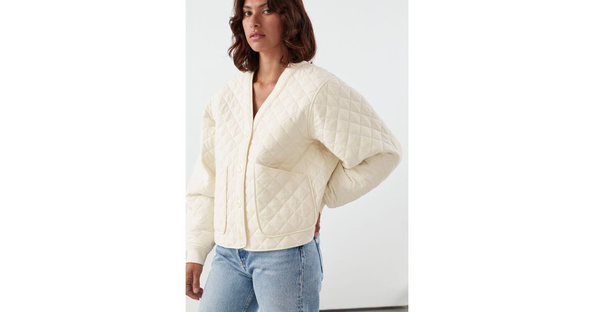 & Other Stories Boxy Quilted Jacket in White Lyst