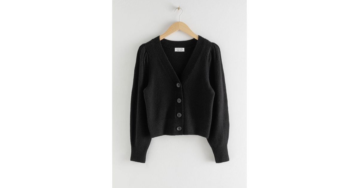 Puff Sleeve Cropped Cardigan 