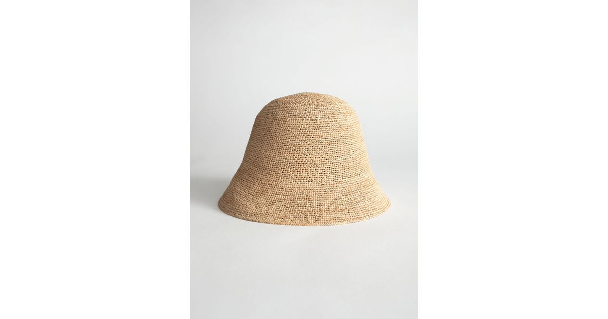 Other Stories Straw Bucket Hat in Beige 