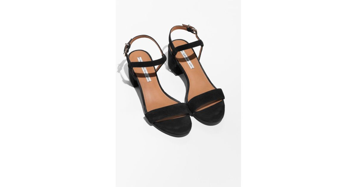 other stories strappy leather heeled sandals