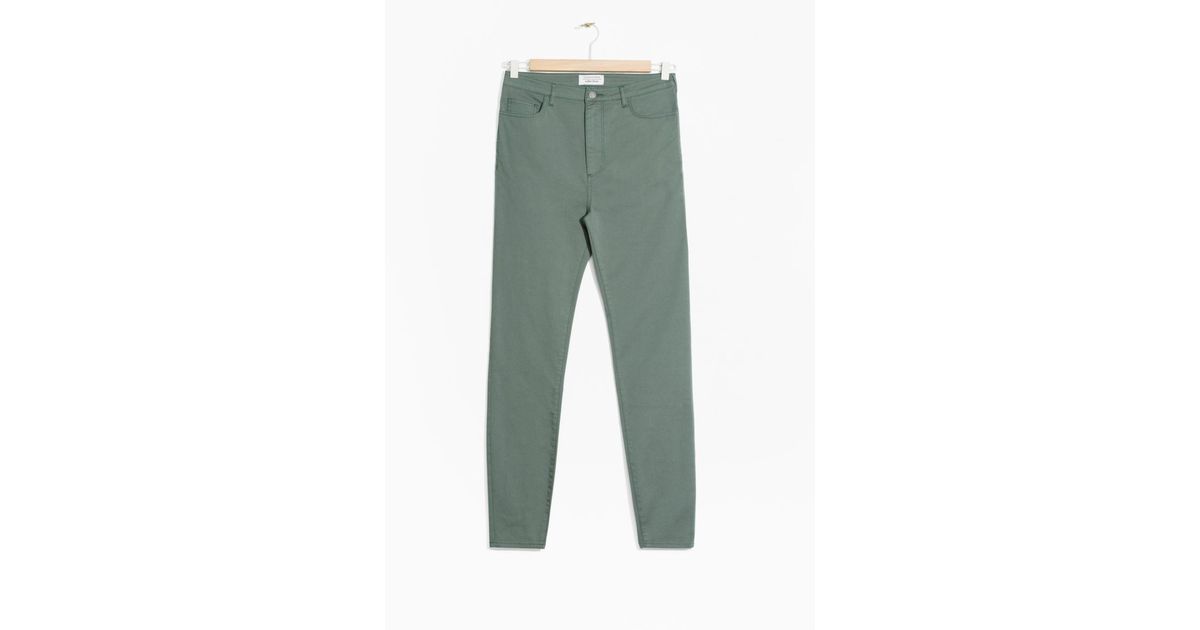 high waisted twill trousers