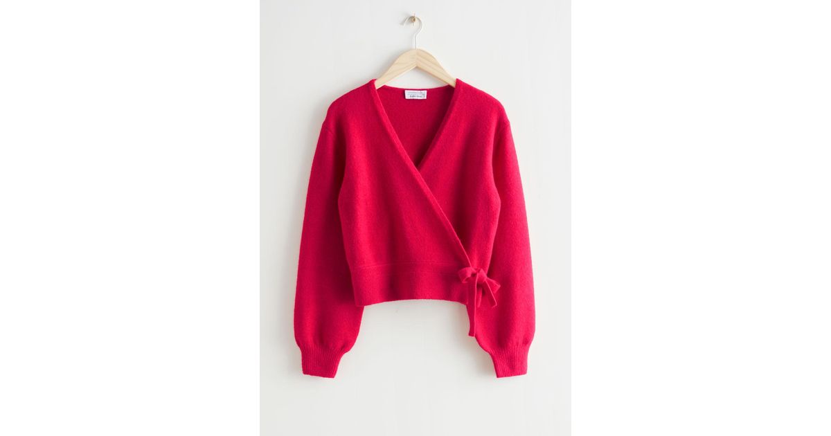 \u0026 Other Stories Wrap Cardigan in Red | Lyst