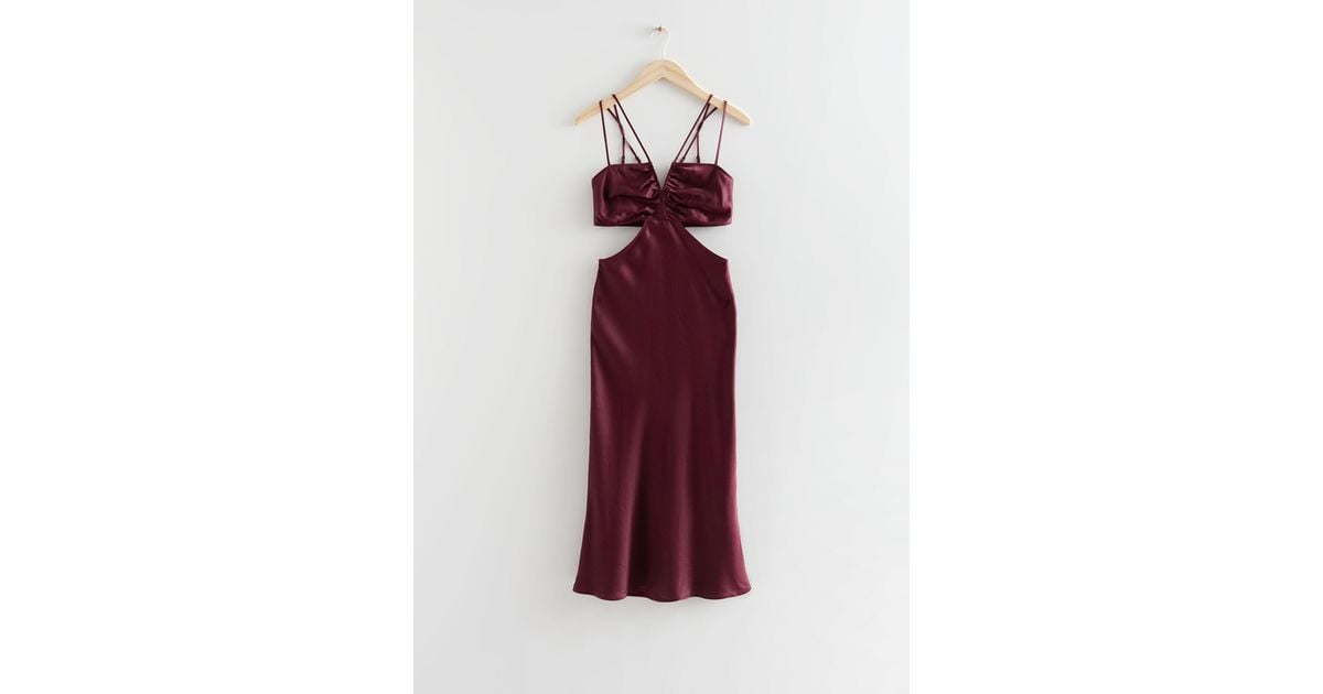 Other Stories Sweetheart Neck Cut out Midi Dress in Red Lyst Canada