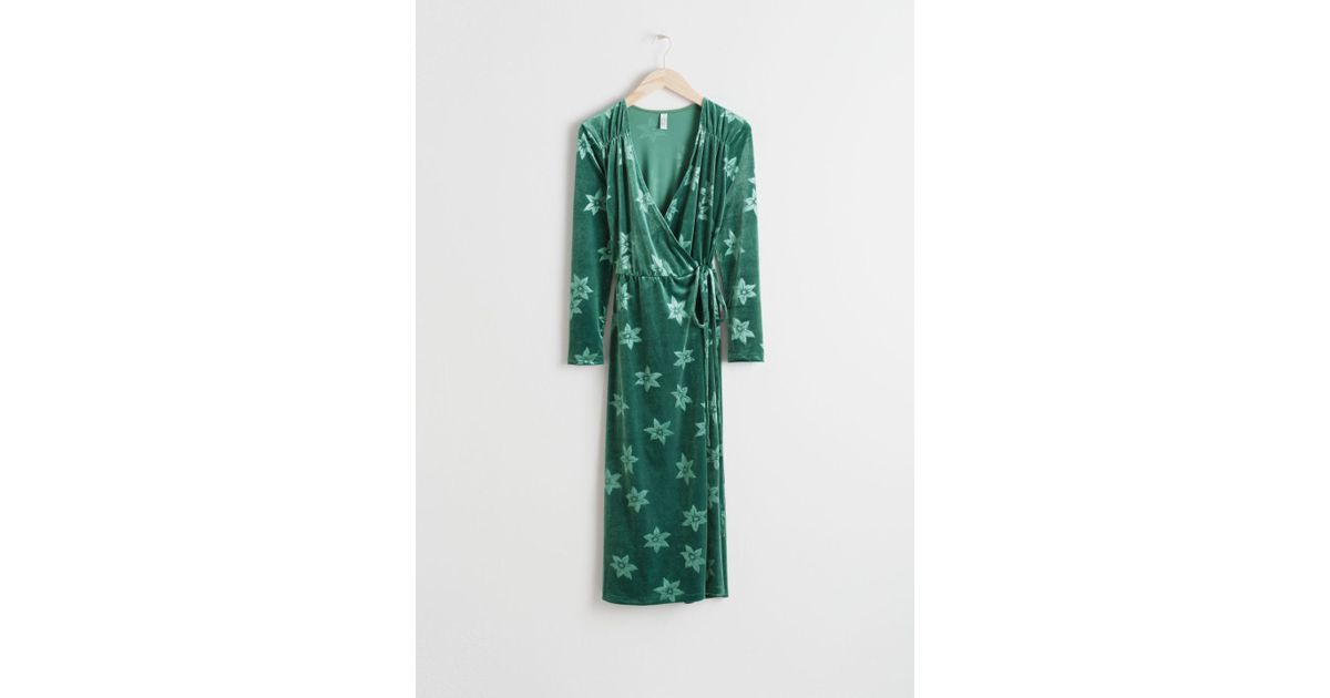 & other stories green wrap dress