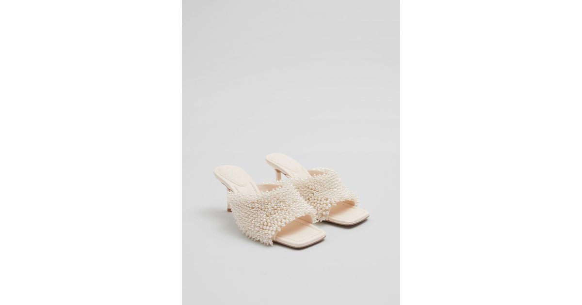 & Other Stories Mother Of Pearl Covered Leather Mules in Natural Lyst