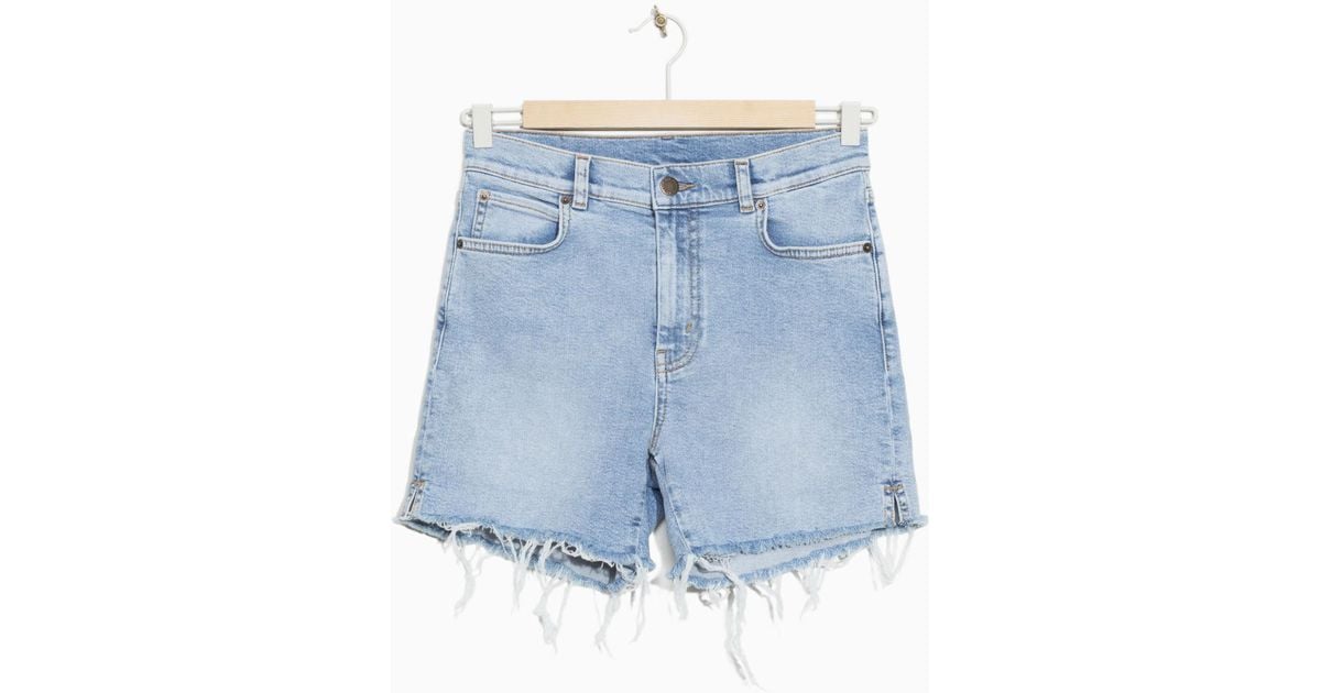 raw hem denim shorts