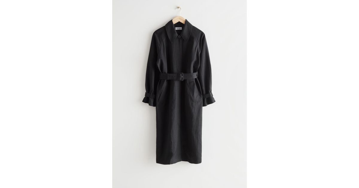 & Other Stories Relaxed Trench Coat in Black | Lyst