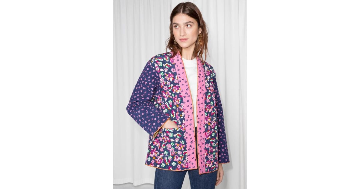 & Other Stories Synthetic Floral Print Quilted Jacket Lyst