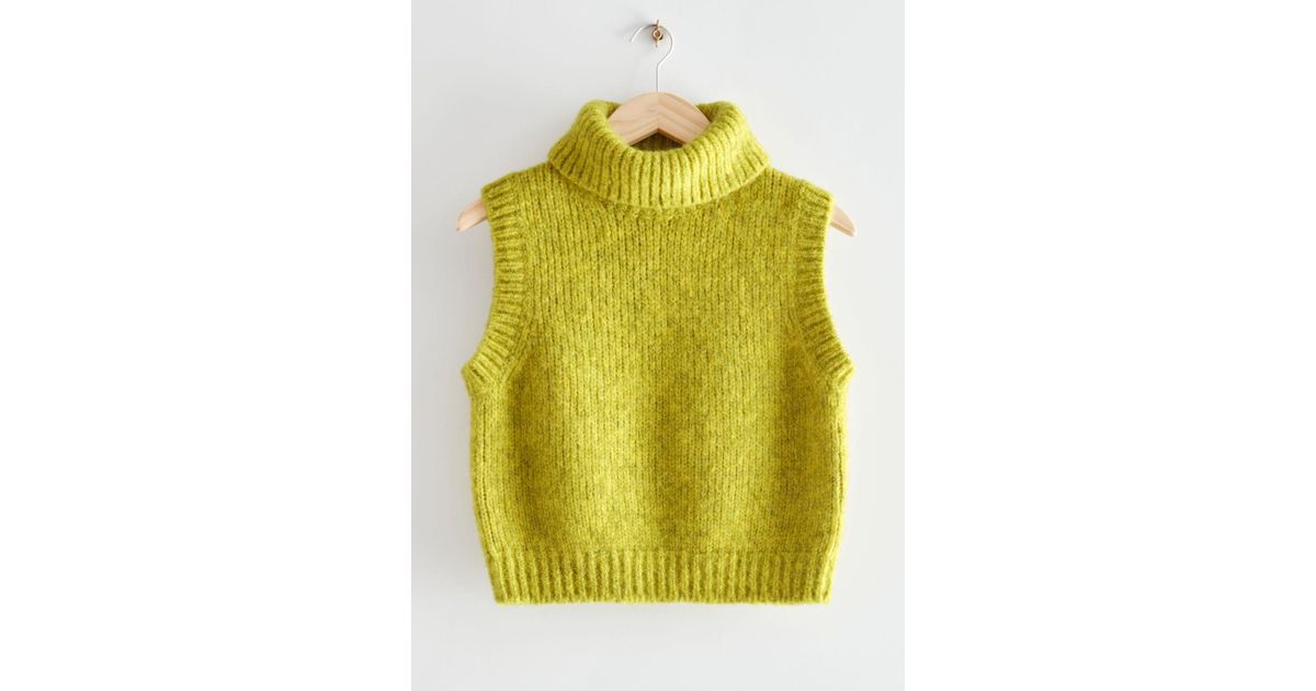 & Other Stories Turtleneck Knit Vest in Green | Lyst