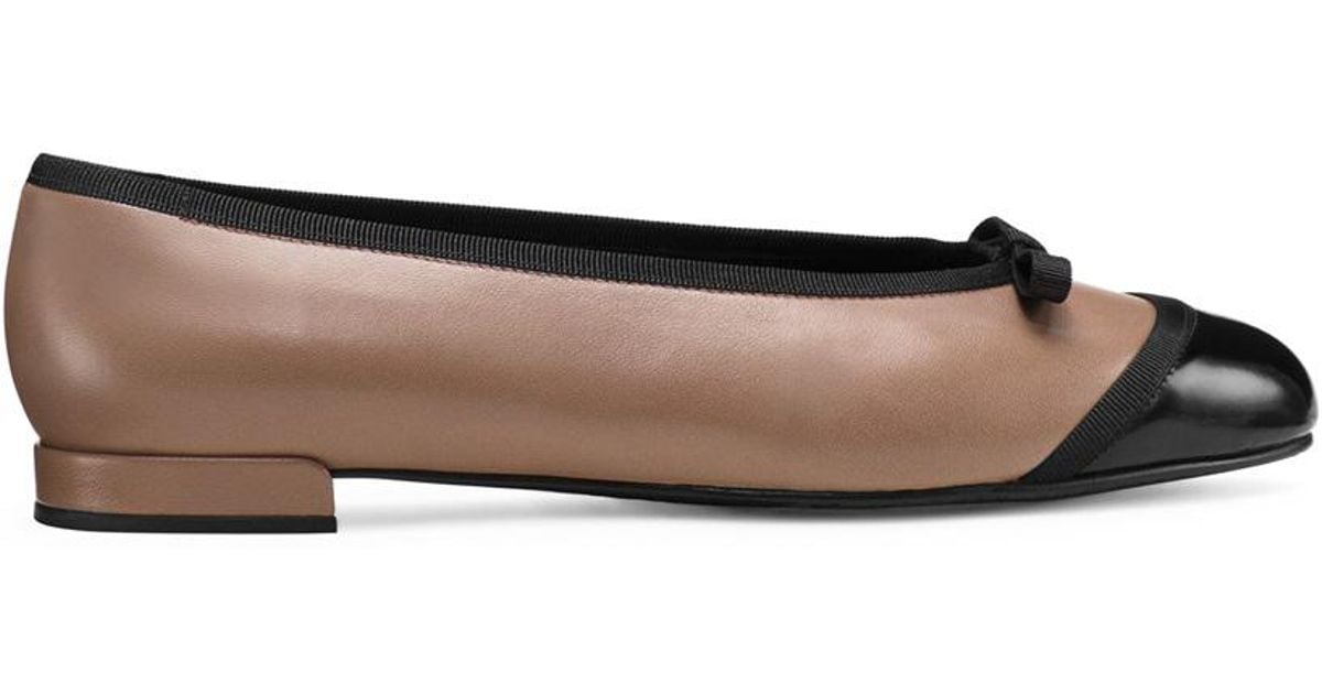stuart weitzman capture leather ballet flats