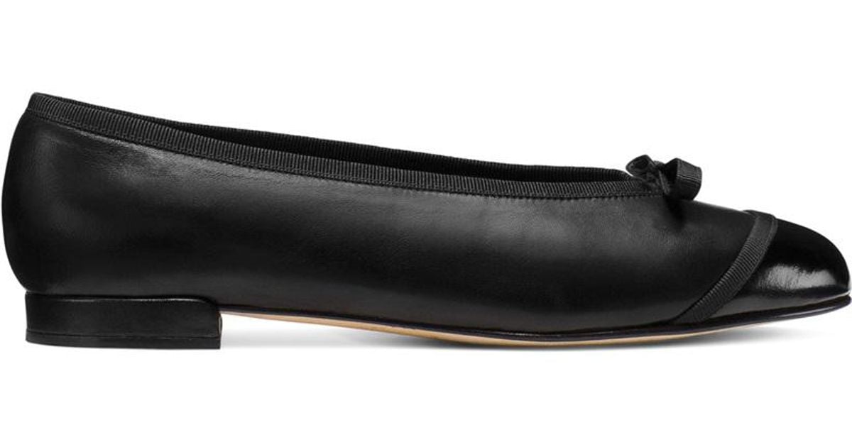 stuart weitzman capture leather ballet flats