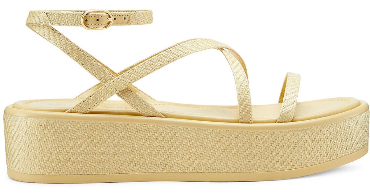 Stuart Weitzman Summerlift Flatform Sandal Mid Heel Sandals in Black | Lyst