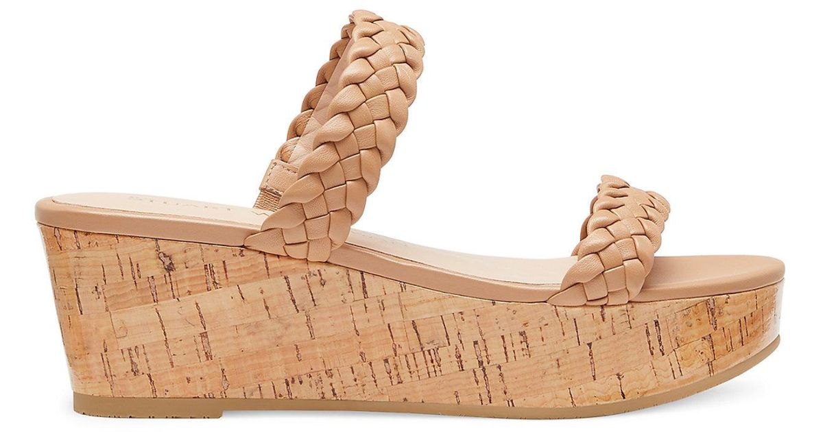 Stuart Weitzman Aleena Woven Summer Slide Wedge in Black Lyst