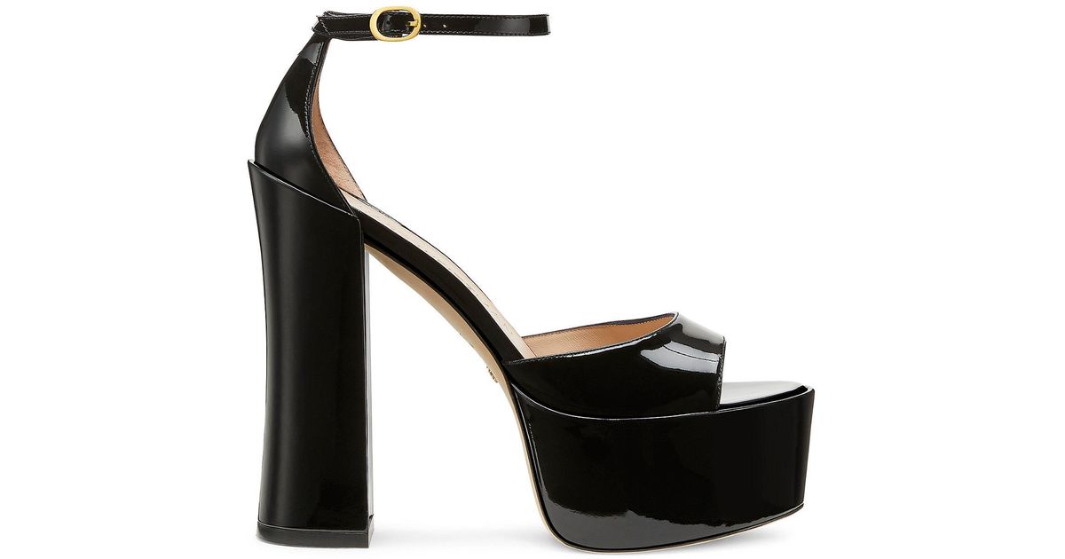 Stuart Weitzman Skyhigh 145 Platform Sandal High Heel Sandals in Patent