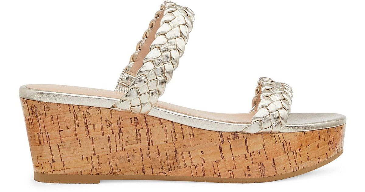 Stuart Weitzman Aleena Woven Summer Slide Wedge in Black Lyst