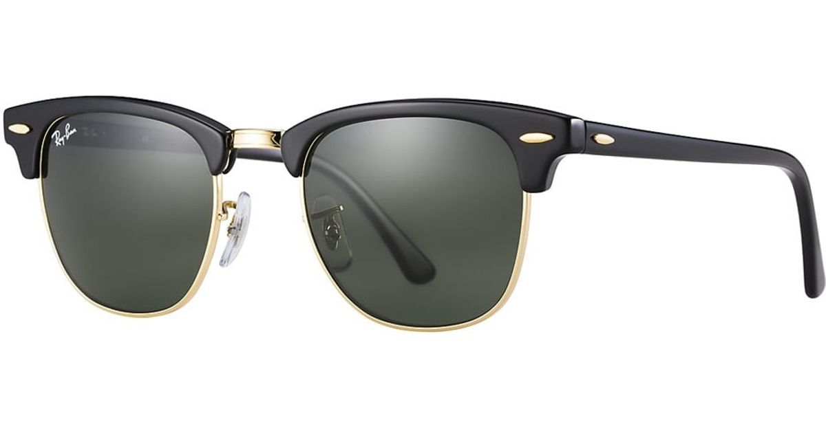 Ray-ban Ray-ban Clubmaster Black Gold Sunglasses Rb3016 in Black for ...