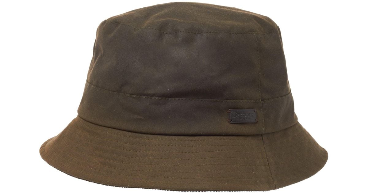 Barbour Devon Sports Waxed Cotton Bucket Hat in Green for Men Lyst