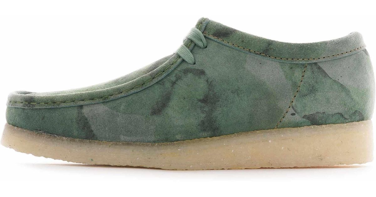 Clarks Suede Wallabee in Green Camo (Green) for Men Lyst