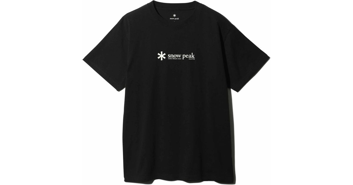 Snow Peak Soft Cotton Logo Short Sleeve T-Shirt in Black for Men