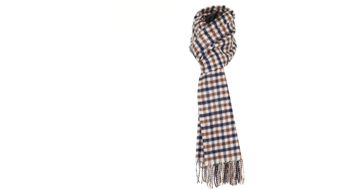 Aquascutum Lambswool Club Check Scarf Vicuna for Men Lyst