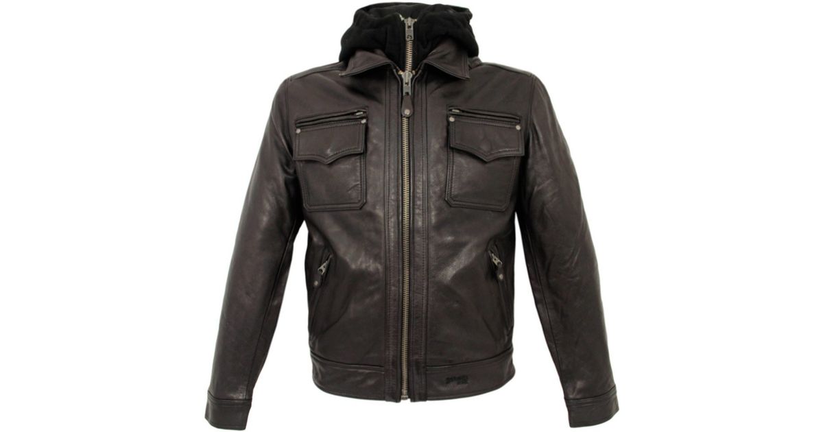 Schott Nyc Lc8102 Dark Brown Police Jacket For Men