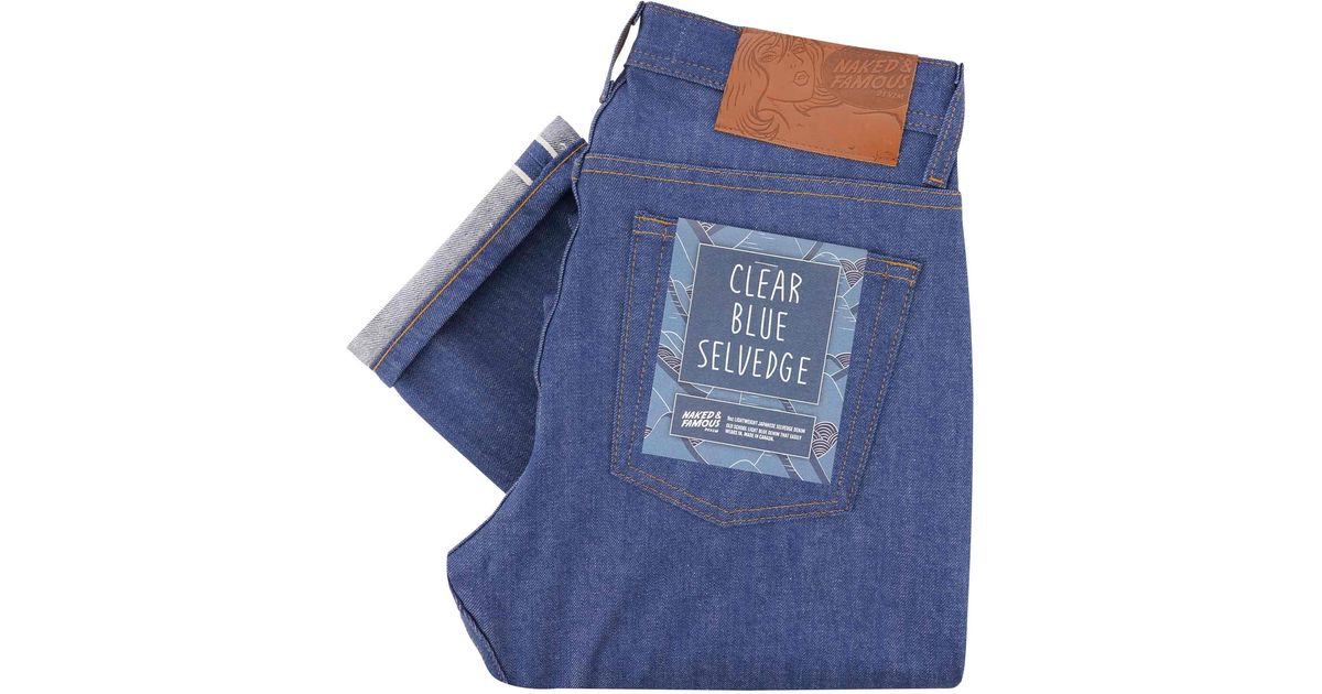 naked and famous clear blue selvedge