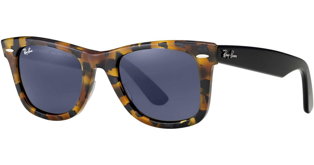 Ray-Ban Tortoise Original Wayfarer Fleck Sunglasses - Blue Classic Lenses  in Brown for Men | Lyst UK