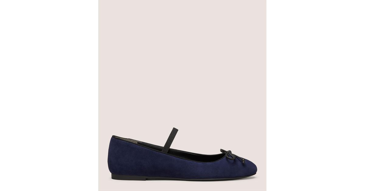 Gabby Stuart Model Stuart Weitzman Gabby Bow Ballet Flat in Blue | Lyst