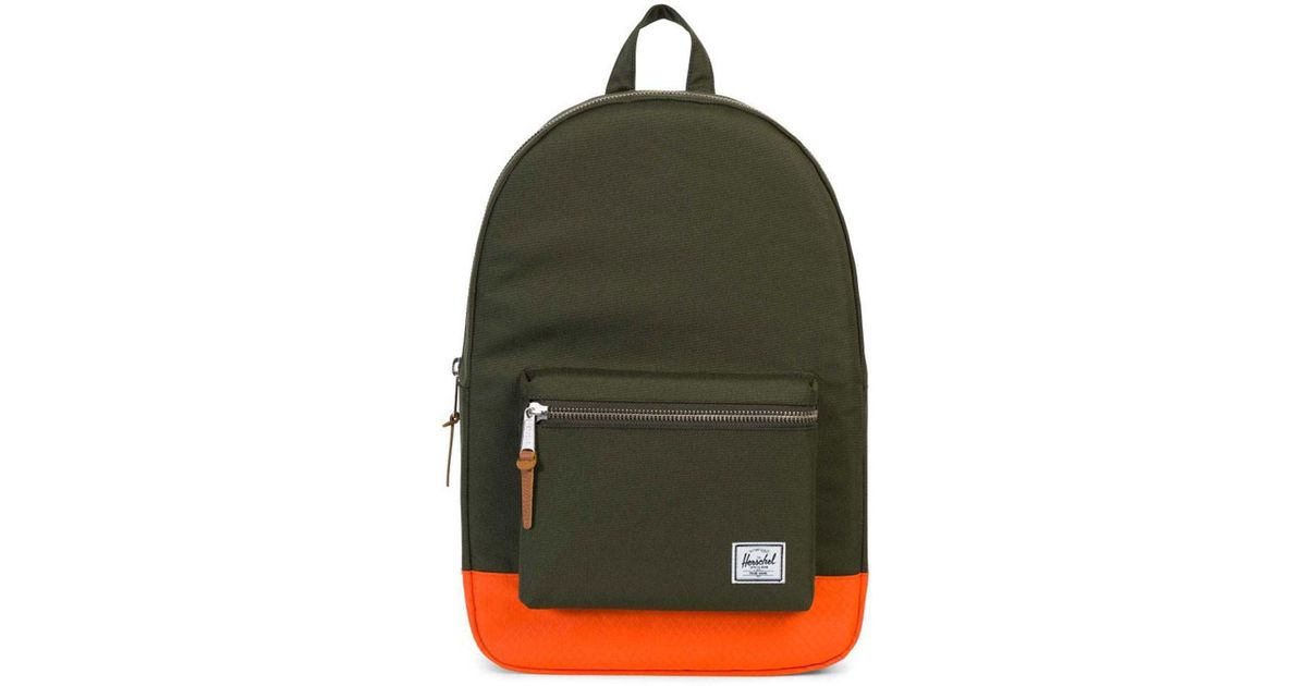 herschel green and orange backpack