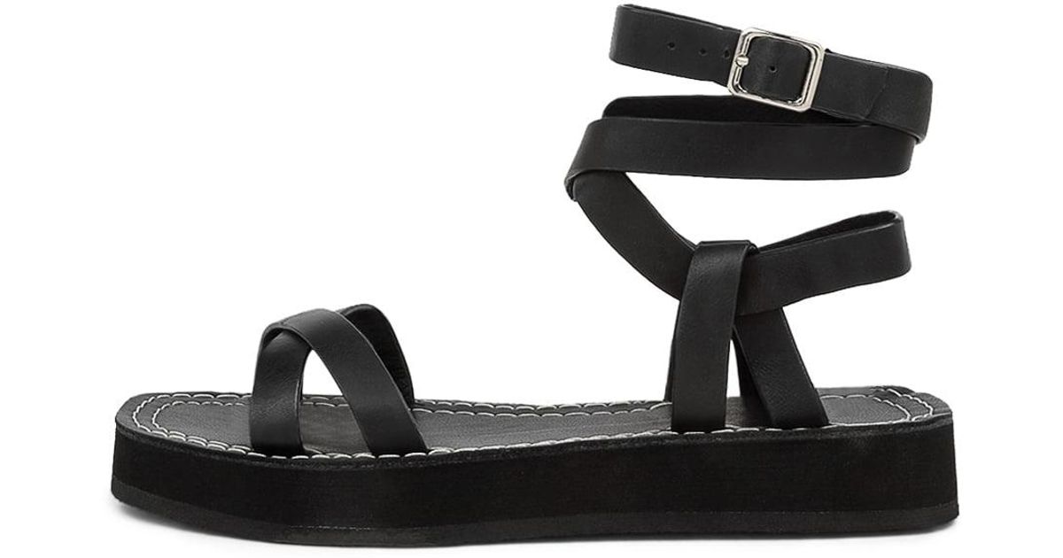 MOLLINI Leather Rarma Mo Black Black Sole Sandals | Lyst Australia